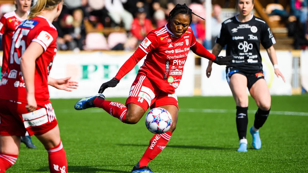 Faith Ikidi Michael har svarat för flera supermatcher i PIF-tröjan under sina 13 säsonger i klubben. Det krävs nog att hon och hennes lagkompisar hittar formen i de fem matcher som återstår av damallsvenskan ifall Piteå ska kunna utmana om en Champions League-plats.