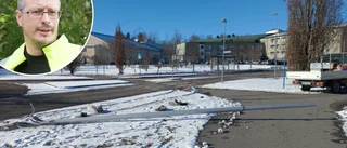 Rejäl smäll orsakade haveri och förstörelse i rondell