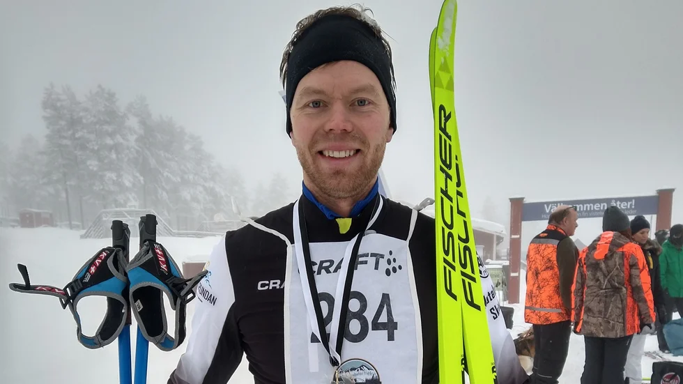 Jonas Axén från Motala AIF var nöjd med sitt sjätte Vasalopp som han genomförde på söndagen.