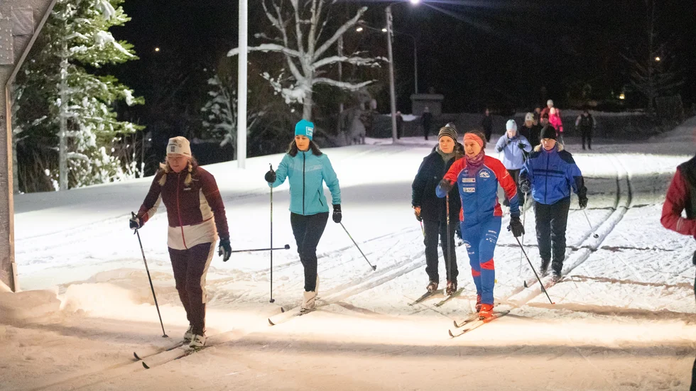 Det var brett spann mellan både åldrar och kunskapsnivåer under träningen.