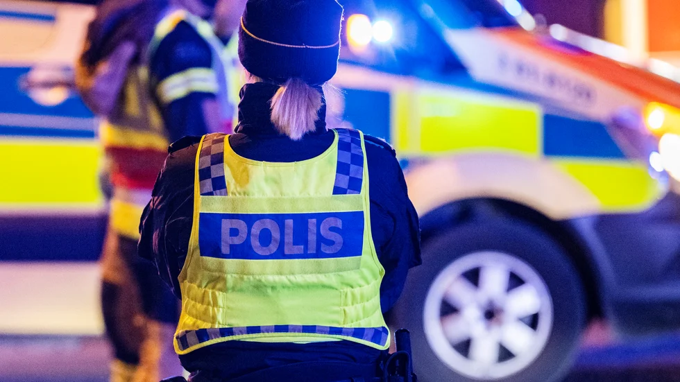 Polis larmades till platsen i samband med branden. Arkivbild.
