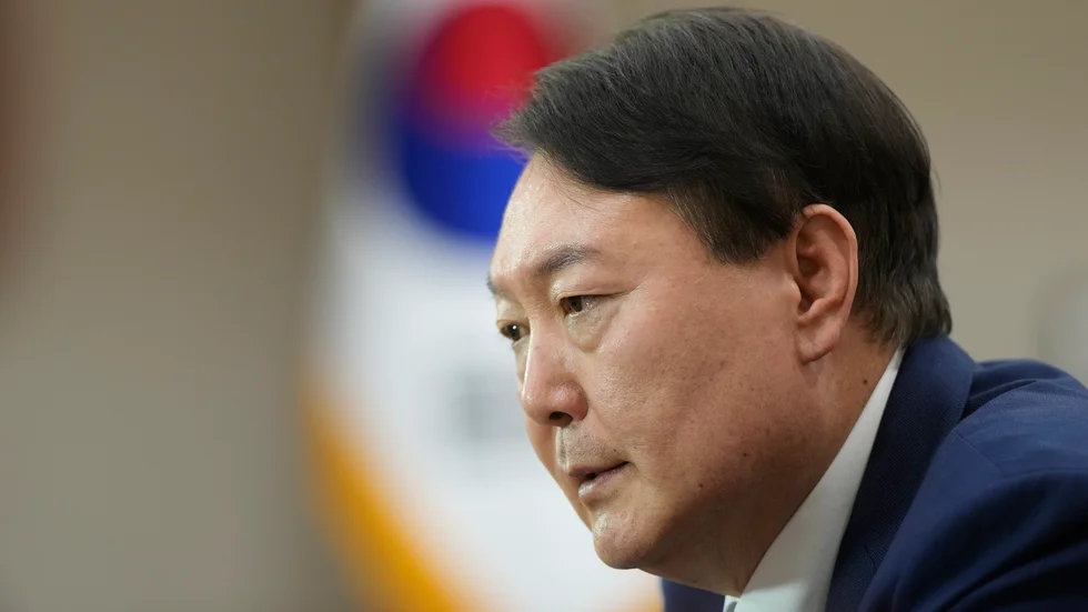 Sydkorea och USA aviserade i början av januari att länderna inlett diskussioner om gemensamma övningar med amerikanska kärnvapen. På bilden Sydkoreas president Yoon Suk Yeol.