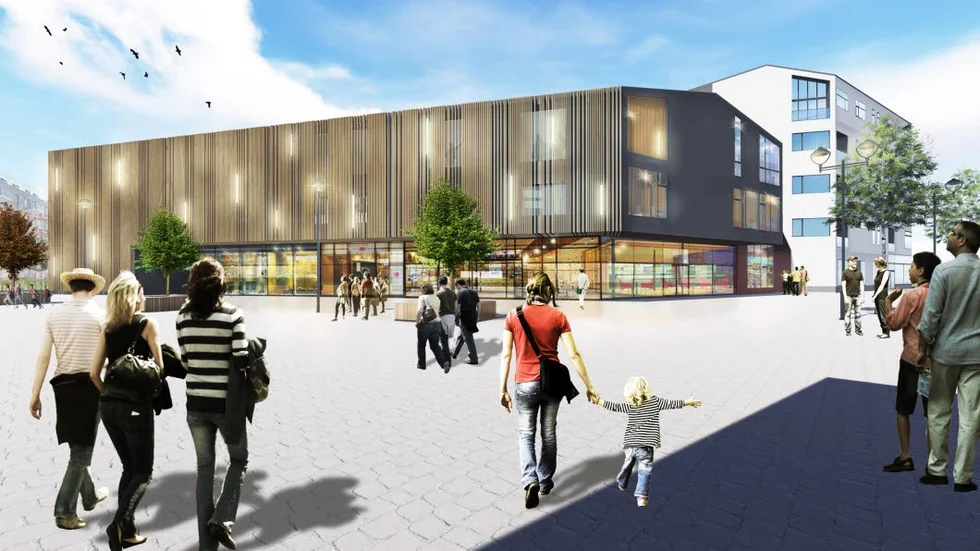 VISIONSSKISS. I kvarteret som Kirunabostäder bygger ska bostäder, affärer, restuaranger, kontor och parkeringshus finnas. "Jag tror att vi kommer att få till bra och spännande lösningar", säger bolagets vd Annelie Vinsa.