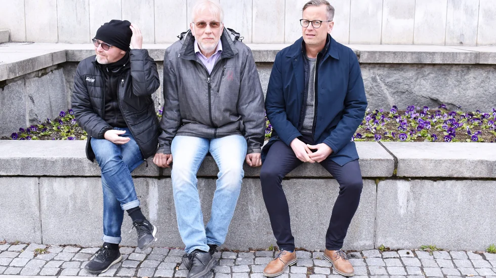 Peter Fjällström, Johan Nordlander och Jonas Wiklund är tre av medlemmarna i Reclaim the music. På lördag fyller bandet tio år. 