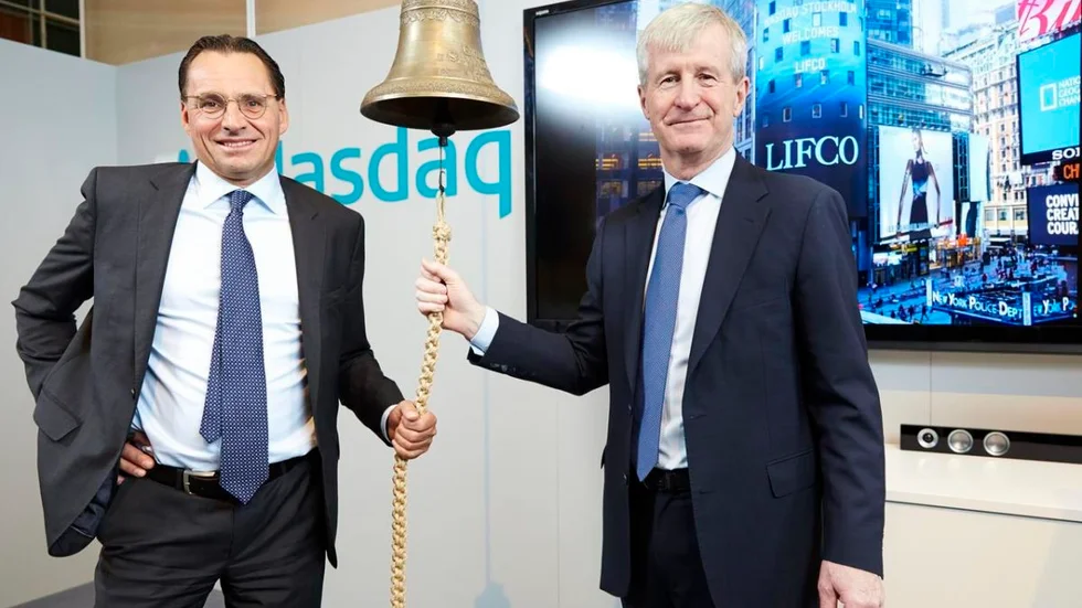  Lifcos vd Fredrik Karlsson och styrelseordförande och huvudägare Carl Bennet. 