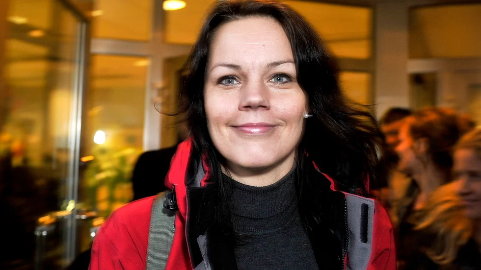 Veronica Palm fångad av TT: s fotograf i slutet av januari 2012 då S efter sju sorger och åtta bedrövelser hade hittat en ny partiledare. 