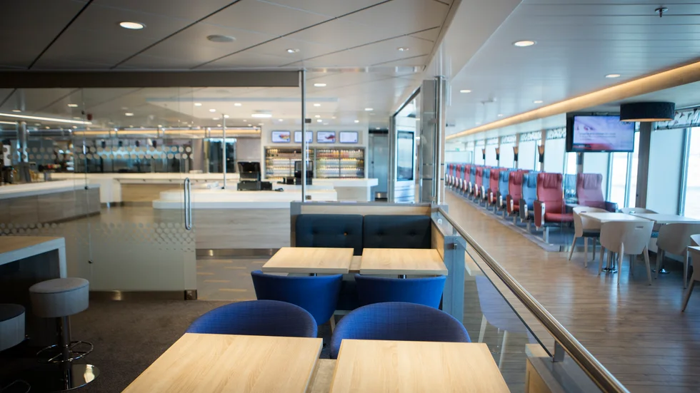 Restaurangtorget ombord på MS Visborg.