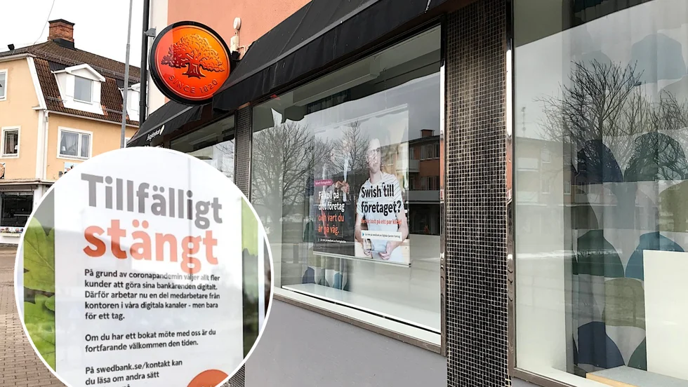 Swedbanks Hultsfredskontor är stängt för spontana besök på obestämd tid. Orsaken är hög sjukfrånvaro bland personalen.
