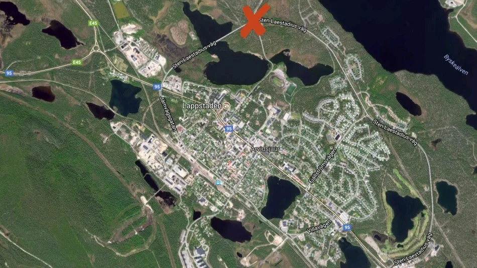 Här har olyckan itnräffat enligt larmet till SOS Alarm. Karta. Google maps