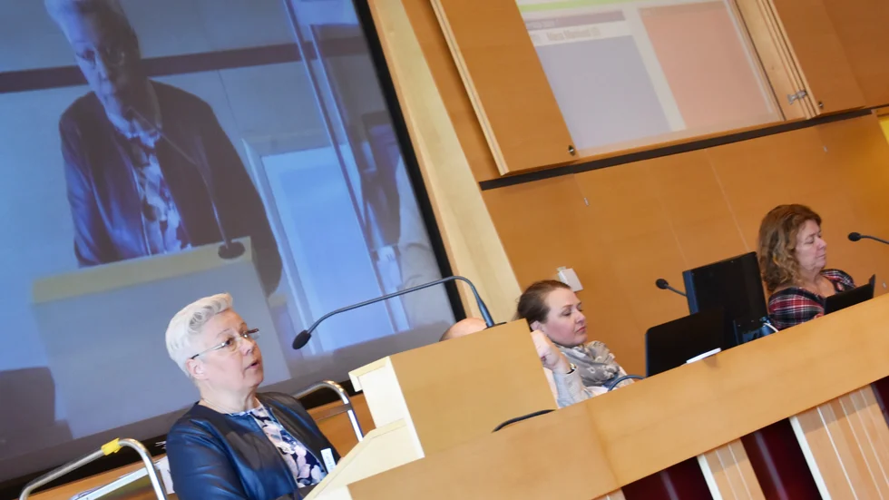 Carina Sundbom (C), i interpellationsdebatt om Fabrikenprojektet i fullmäktige. 
