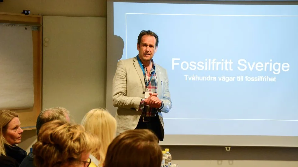 Svante Axelsson, samordnare för Fossilfritt Sverige berättade lite om arbetet han bedriver.