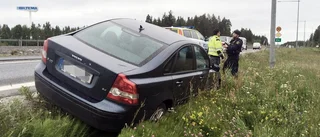 Trafikolycka på E4 vid Solbacken – bil körde ner i diket