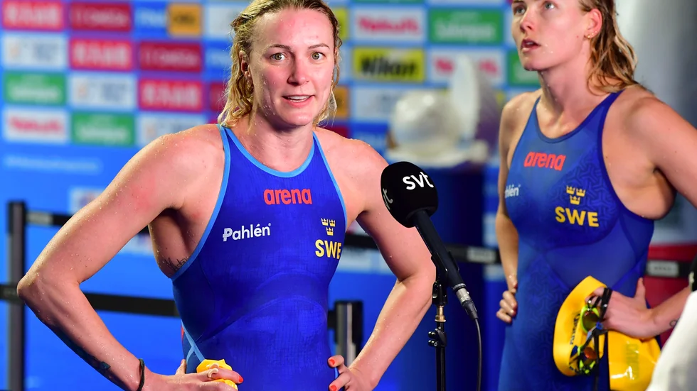 Sarah Sjöström och Michelle Coleman under kortbane-VM.