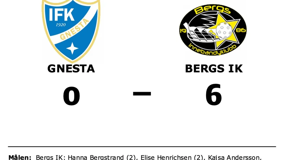IFK Gnesta förlorade mot Bergs IK