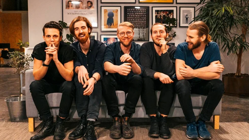 Filmkollektivet Crazy Pictures nyårstalar. På bilden: Olle Tholén, Victor Danell, Rasmus Rosmark, Hannes Kratz och Albin Pettersson.