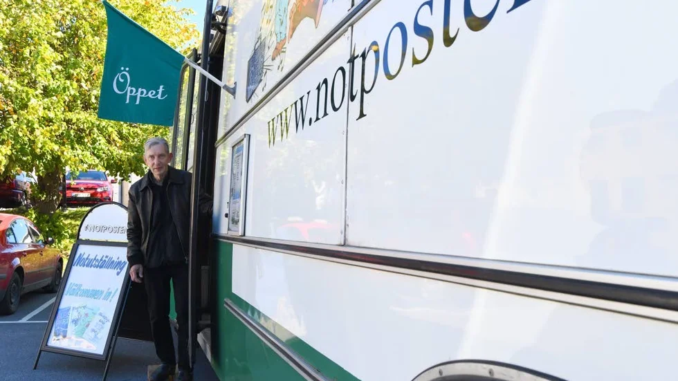 I 22 år har Janne Lindkvist åkt omkring med Notbussen, men det var första gången han var i Finspång.