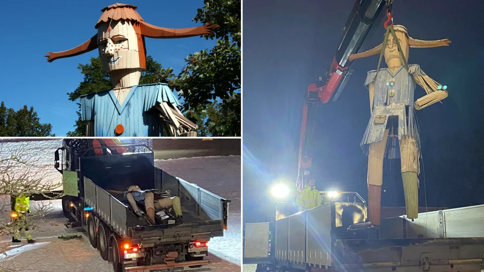 Pippistatyn plockades bort från skolgården den 5 december 2023. Nästa vår kan den komma tillbaka.