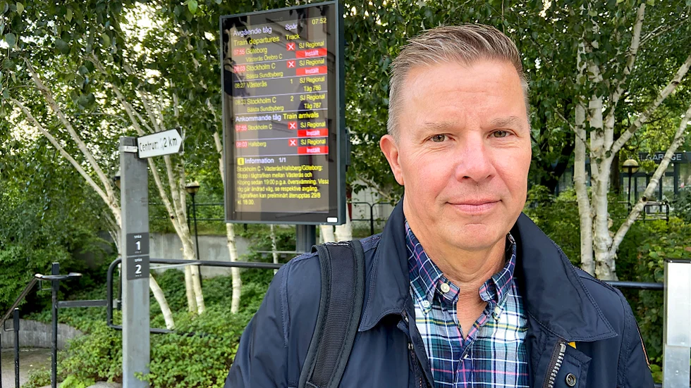 Peter Lokäng från Enköping är en van och luttrad resenär. Nu blev han sen till en konferens i Stockholm.