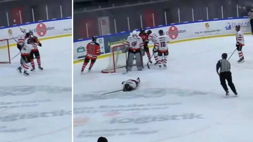 Ett kortare slagsmål uppstod efter en situation under matchen.