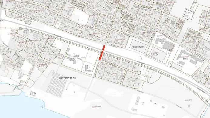 Här är gatan som stängs av.
