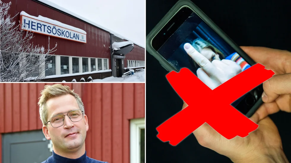 Inga mobiltelefoner på skoltid. Hertsöskolan inför totalt mobilförbud hösten 2024, delvis mot bakgrund av alla kränkande bilder och filmer som sprids bland eleverna. "Otroligt tragiskt för alla barn som blir utsatta", säger rektor Mattias Nilsson. 