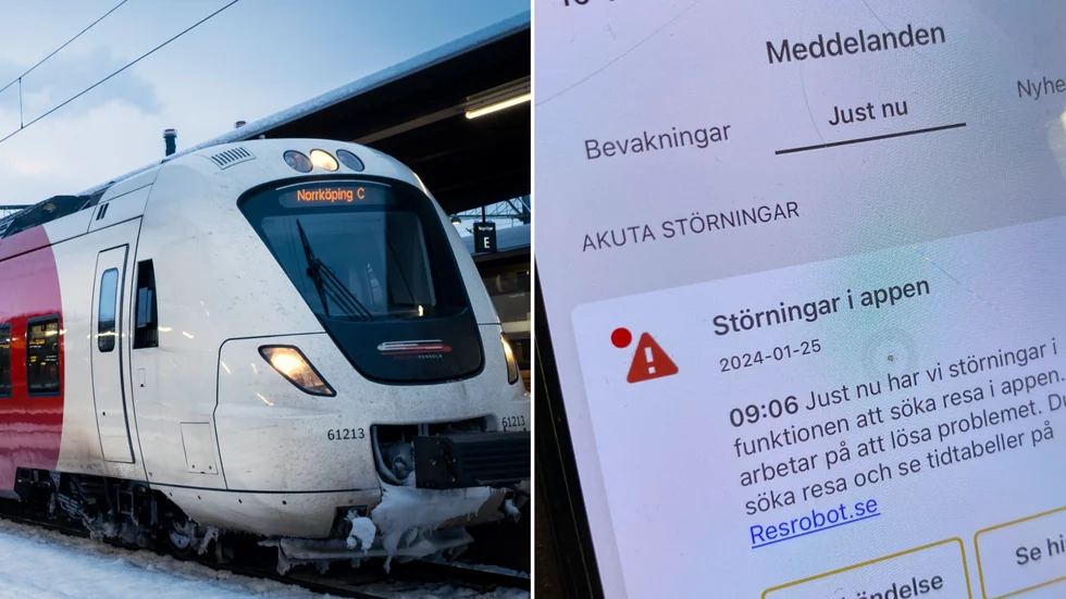 Tekniska problem gör det emellanåt svårt att söka efter sin resa i Östgötatrafikens app.