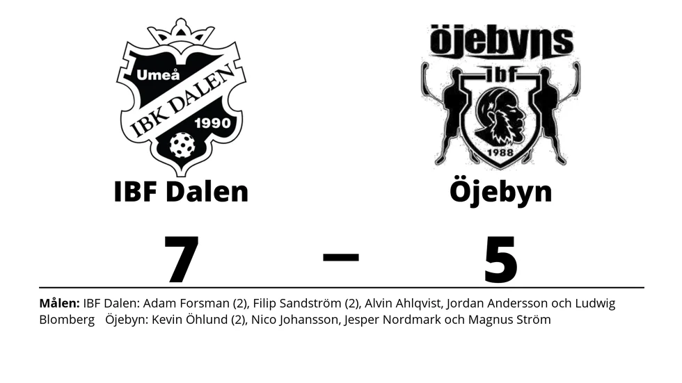 IBF Dalen vann mot Öjebyns IBF