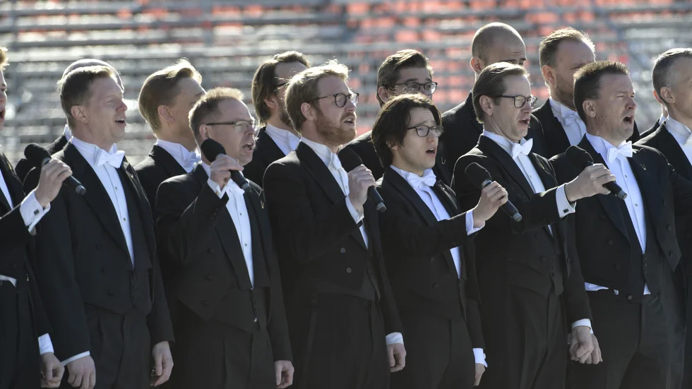 Orphei Drängar sjunger på Peter Gabriels album. Arkivbild.