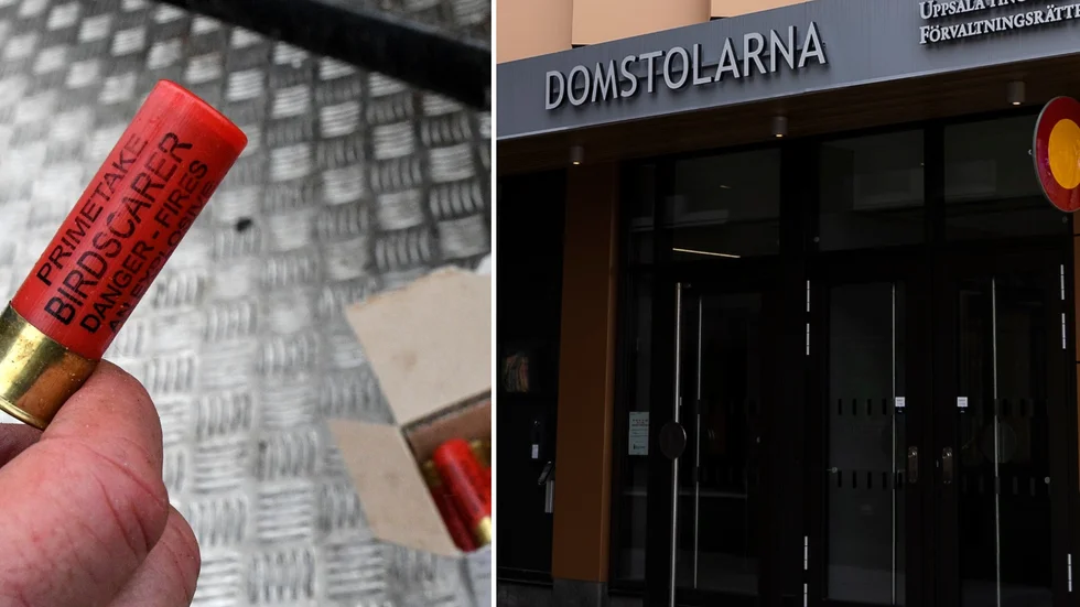 Flea personer åtalas misstänkta för bland annat innehav av ett avsågat hagelgevär med patroner. 