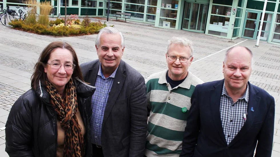 Alliansen presenterade sin alternativa budget på tisdagen. Från höger: Caroline Unéus (M), Jan Gyllenhammar (Kd), Jan Arvidsson (C) och Kjell Fransson (L).