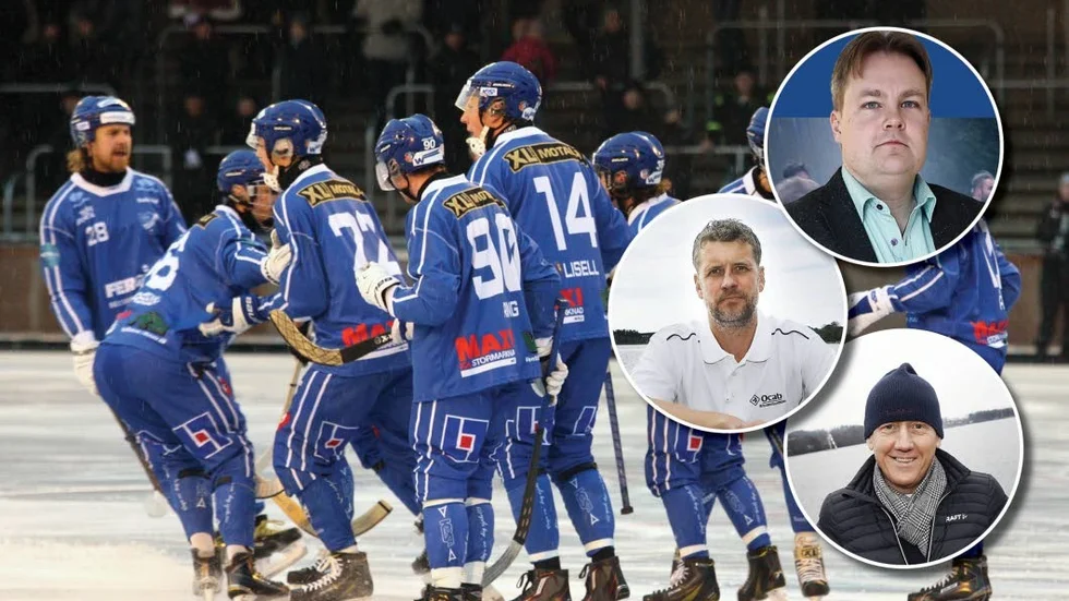 Stefan Andersson Skill, Michael Thorén och Jens Bollius diskuterar julens sportfrågor. Bland annat IFK:s bandylag.