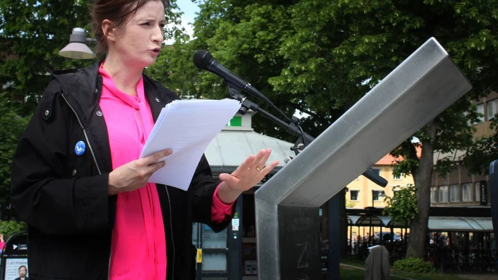 Birgitta Ohlsson (L) kom till Linköping för sitt sommartal.