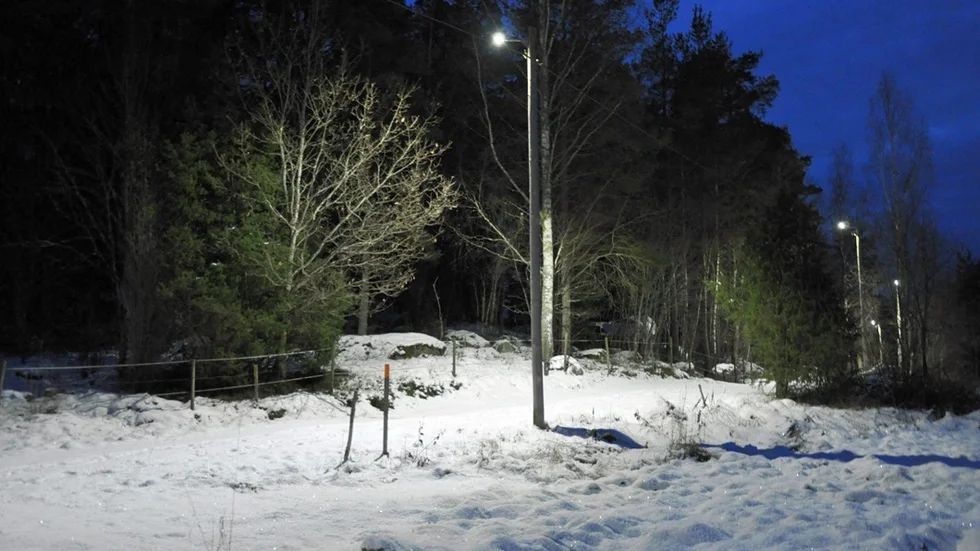 En bild från elljusspåret i Horn, även om vädret är kallt, så har det varit lite si och så med snötillgången under de senare åren.