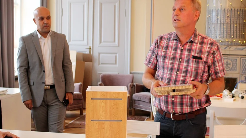 Saad Benatallah, Västervik Framåt, och Bertil Andersson från Smålandsplast. Foto: Ellinor Harrysson