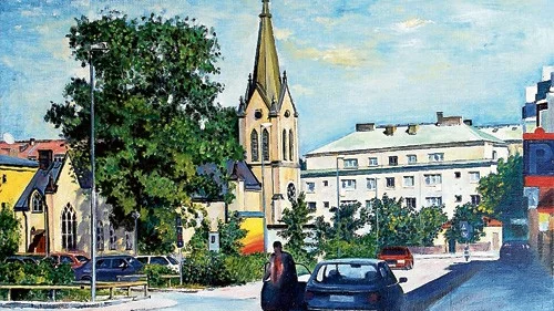 Linköpingsmotiv med den gamla Metodistkyrkan. Bild:Valdemar Brylin