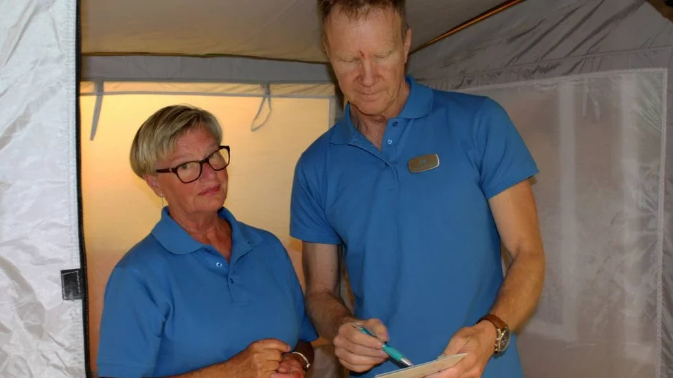 Helene Olofssrud och Ulf Andersson berättar om Vaccinovas nyöppnade vaccinationsmottagning.