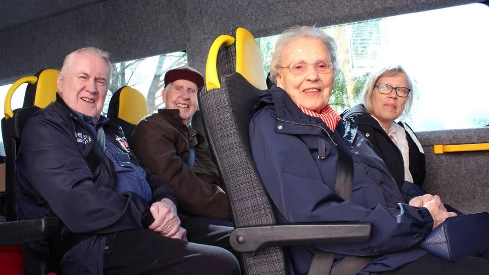 Några av resenärerna. Från vänster: Bengt Carlson, Kalle Jönsson, Britta Björkman och Britt-Marie "Bitte" Karlsson.