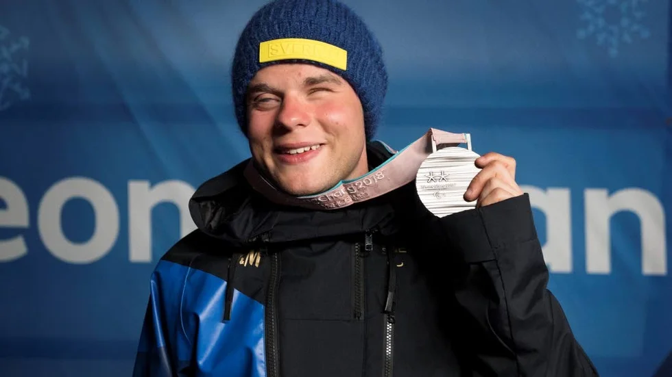Medaljör. Zebastian Modin tog Sveriges första medalj i Paralympics.