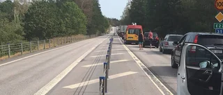 Bilbrand orsakade långa köer