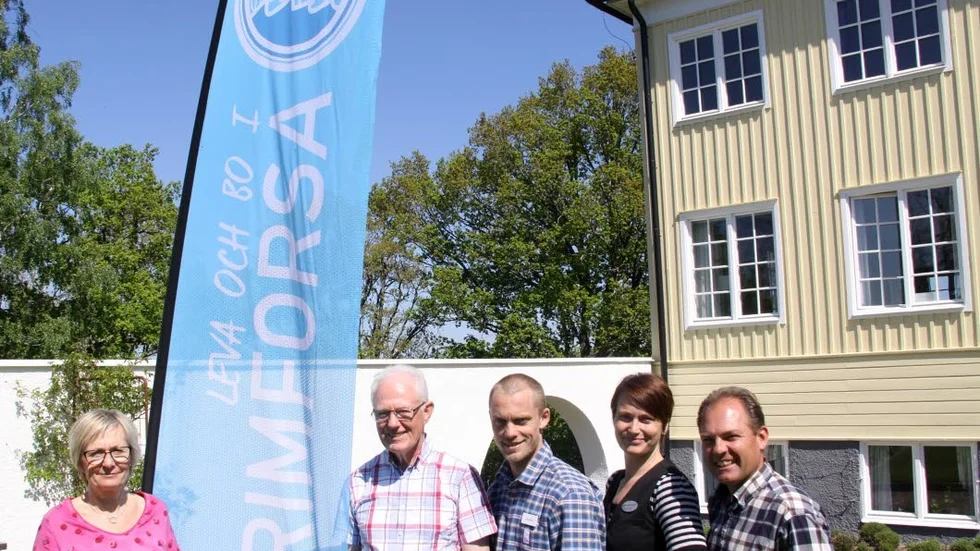 Gänget som lyfter fram  Rimforsa. Mona Damm, Kjell Holmström, Joakim Thörnberg, Veronica Eriksson och Leif Ihreskog.