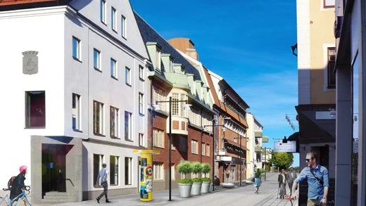 Så här vill Västerviks kommun och fastighetsägare att Kvarngatan ska se ut i framtiden.