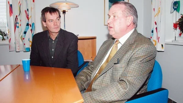Hotad investering. Peter Berntson och Bengt Karlsson är oroade över att investeringen på Swedspan kan blåsas av.