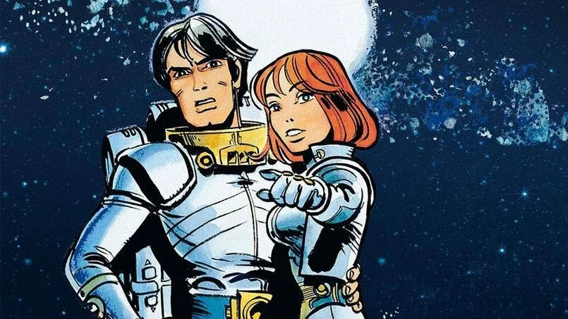 Linda och Valentin. På franska heter seriefigurerna från 70-talet Valerian et Laureline, och de namnen kommer de att ha i filmen. 
Teckning: Jean-Claude Mézières