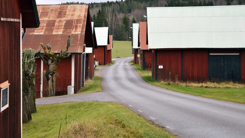 En klassisk vy på vägen genom Djursdala.