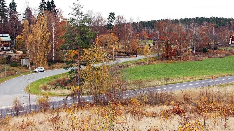 Mynning. Här skulle Tolvmannaleden ansluta till länsväg 134.