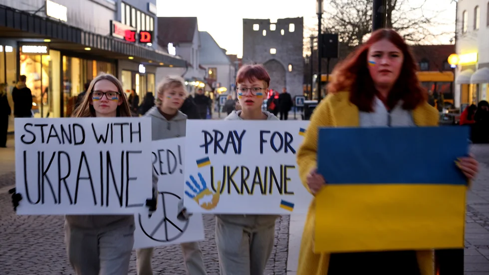 Manifestationen för Ukrainas folk samlade många i Visby i torsdags.