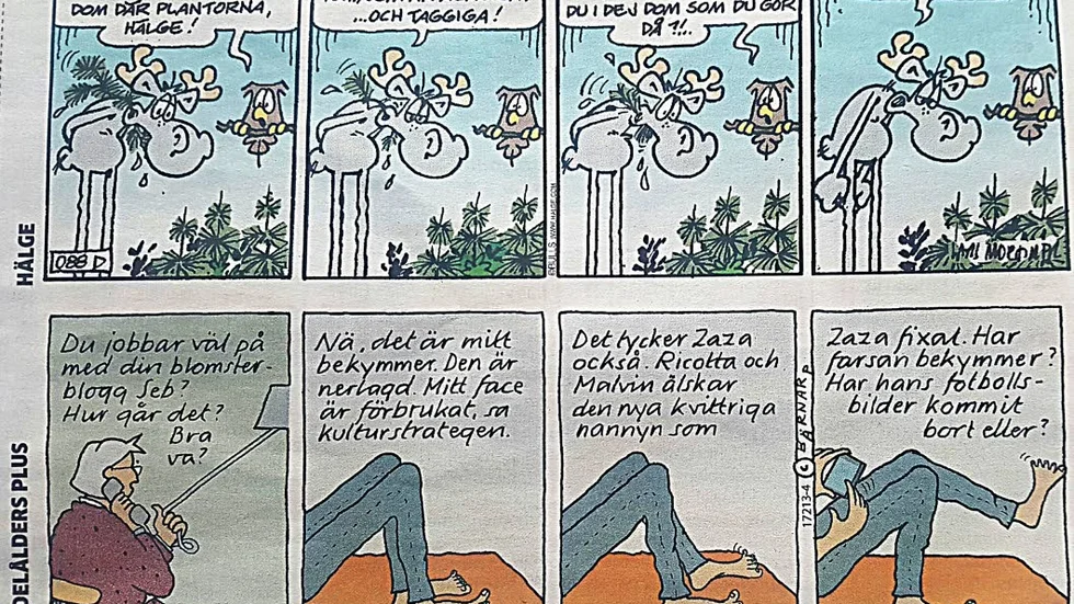 Populära. Klipp ur Corren i torsdags. Hälge och Medelålders plus är två av våra populäraste serier och blir kvar när seriesidan förändras efter nyår.
