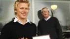 David Nilsson fick mottaga ett av två stipendium. Och Hans Holm är nyvald ordförande. Foto: Karin Hertz
