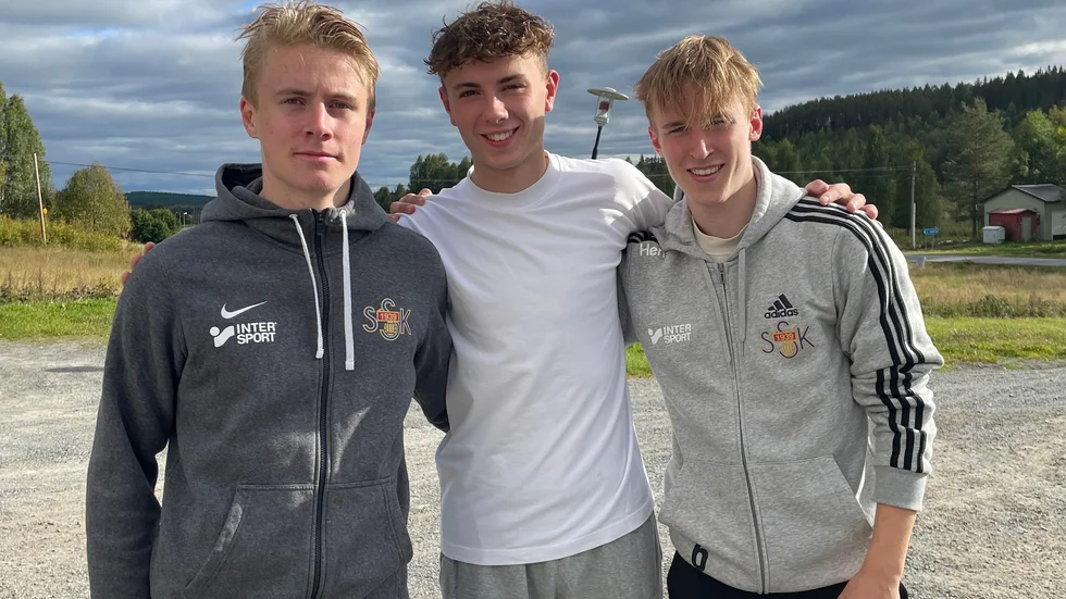 Sunnanås målskyttar Hampus Johansson, Ruben Smith och Hugo Gustafsson.