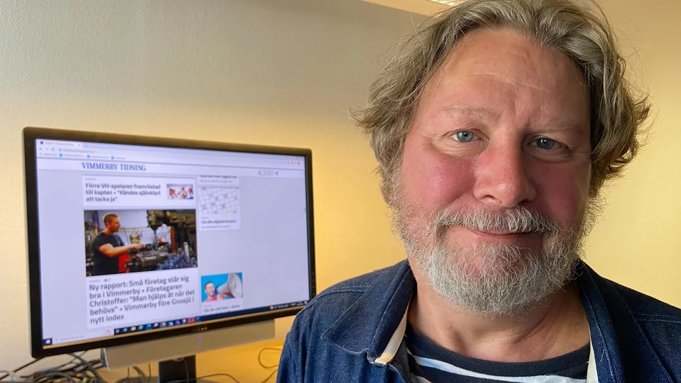 Daniel Söderqvist, chefredaktör på Vimmerby Tidning.